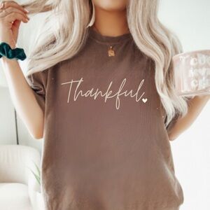 NEW Comfort Colors Thankful Thanksgiving Graphic Tee S-3X